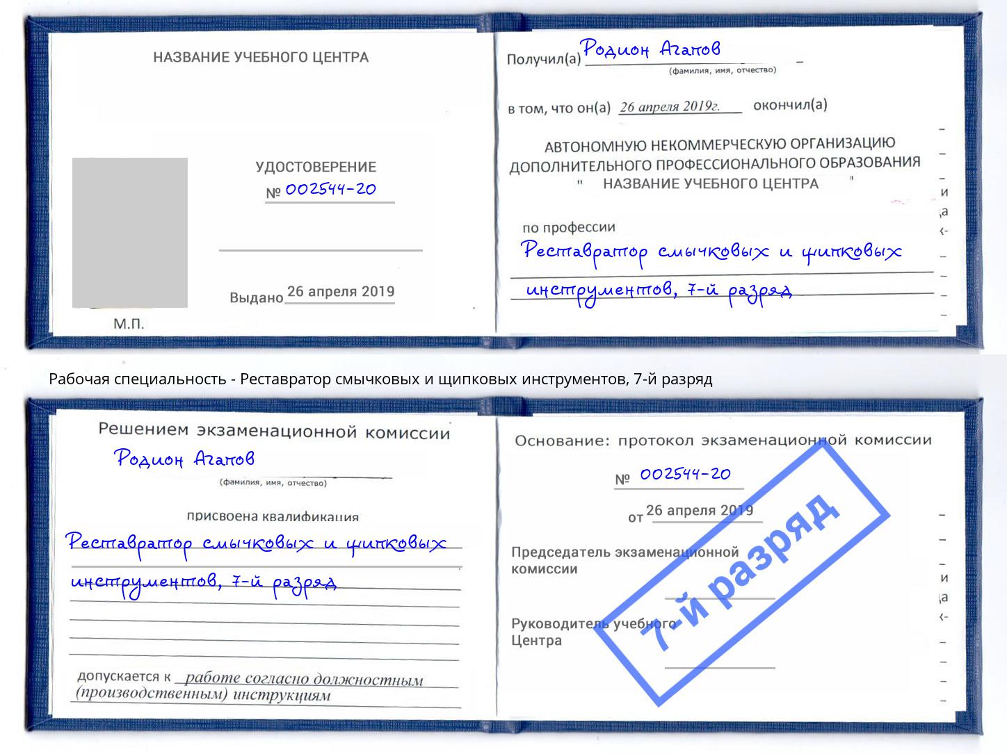 корочка 7-й разряд Реставратор смычковых и щипковых инструментов Тюмень